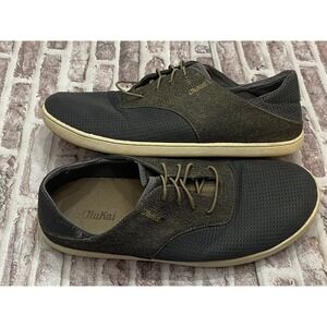 Olukai Nohea Moku Men Sz 11 Gray Slip On Mesh Dock Beach Casual Sneakers Shoes